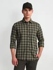 Arrow Sport Slim Fit Tartan Checked Twill Weave Pure Cotton Casual Shirt