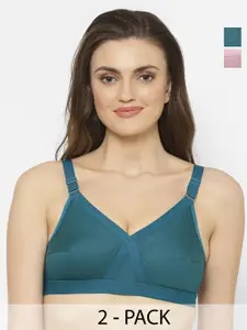 Floret Pack Of 2 Full Coverage Non Padded Everyday Bra With All Day Comfort