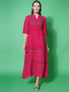 BAESD Ethnic Motifs Georgette Empire Midi Dress