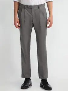 Arrow Men Slim Fit Mid-Riser Pleated Formal Trousers