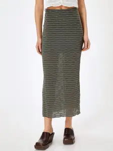 Koton Self-Designed Semi Sheer Pencil Skirt