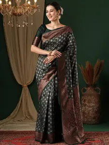 Anouk Ethnic Motifs Zari Silk Blend Banarasi Saree