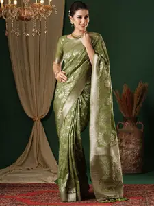 Anouk Ethnic Motifs Zari Pure Georgette Kanjeevaram Saree