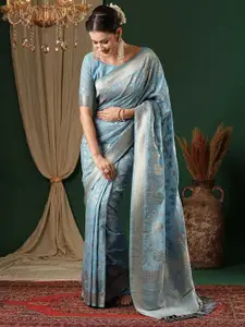 Anouk Ethnic Motifs Zari Pure Georgette Kanjeevaram Saree