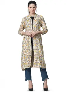 BAESD Women Floral Printed Cotton Longline Shrug