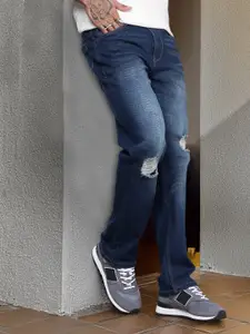 The Roadster Life Co. Men Highly Distressed Light Fade Stretchable Jeans