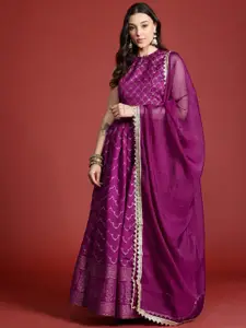 Anouk Ethnic Motifs Print Open-Back Ready to Wear Lehenga & Blouse With Dupatta