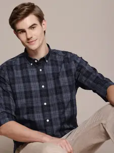 Nautica Pure Cotton Slim Fit Opaque Checked Casual Shirt