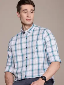 Nautica Classic Opaque Checked Pure Cotton Casual Shirt