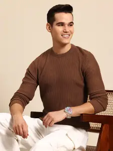 Mast & Harbour Pure Acrylic Self-Striped Pullover