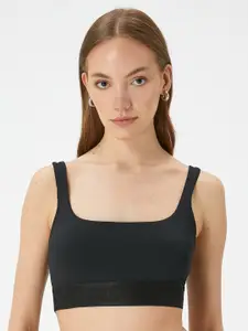 Koton Solid Square Neck Sleeveless Bralette Crop Top