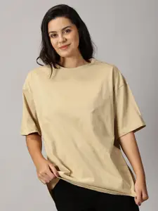 THE HOLLANDER Drop-Shoulder Sleeves Pure Cotton Oversized T-shirt