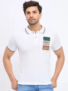 Duke Men Polo Collar Applique Slim Fit T-shirt
