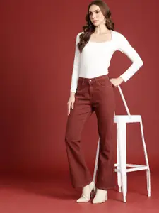 all about you Women Slim Bootcut High-Rise Stretchable Jeans