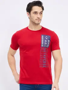 Duke Men Typography Printed Applique Slim Fit T-shirt