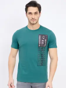 Duke Men Typography Printed Applique Slim Fit T-shirt