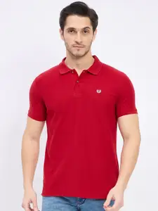 Duke Men Polo Collar Applique Slim Fit T-shirt
