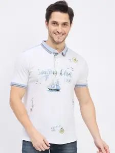 Duke Men Nautical Polo Collar Slim Fit T-shirt