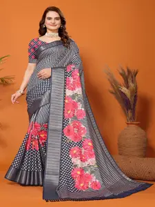 ARYZE Floral Silk Blend Saree