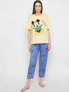 Camey Mickey Mouse Printed Cotton Night Suit