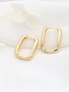 VAGHBHATT Gold Plated Oval Hoop Earrings