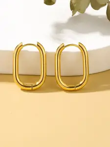 VAGHBHATT Gold-Plated Oval Hoop Earrings