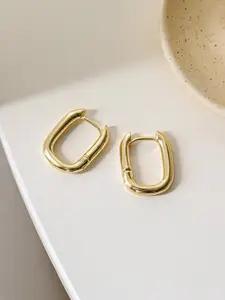 VAGHBHATT Gold Plated Oval Hoop Earrings