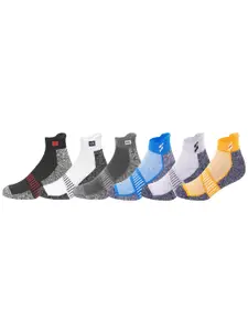 Supersox Men Pack Of 6 Colourblocked Cotton Ankle-Length Socks with Organizer