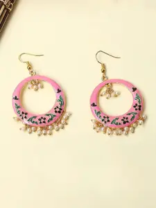 OOMPH Meenakari Circular Drop Earrings
