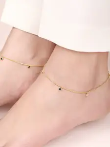 Zavya Gold-Plated Artificial Stones Anklet