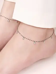 Zavya Rhodium-Plated Artificial Stones Anklet