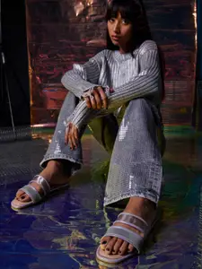 CAI Women Women Nite Reflect Open Toe Flats