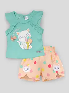 Babys Day Infants Printed Pure Cotton Top With Shorts