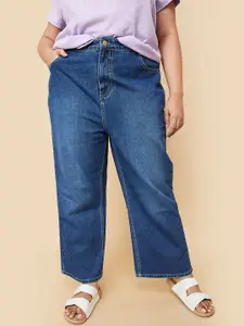 max Women Plus Size Mid-Rise Clean Look Cotton Jeans