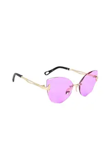 AISLIN Women Cateye Sunglasses with UV Protected Lens ES_14912-89-AS-2009-PUR-GLD-CE