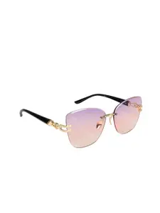AISLIN Women Cateye Sunglasses with UV Protected Lens ES_12979-87-AS-6019-PRPK-GLBK-CEWF