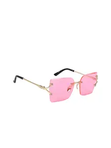 AISLIN Women Square Sunglasses with UV Protected Lens ES_14915-89-AS-3002-PNK-GLD-SQ