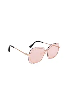 AISLIN Women Oversized Sunglasses ES_12693-80-AS-Batmn-lBRW-GLD-OSSQ