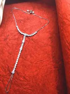 FEMMIBELLA Women Cubic Zirconia Silver-Plated Wraparound Bracelet