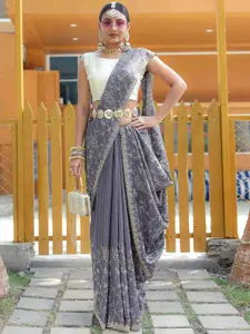 DEVATITHI Floral Beads and Stones Pure Silk Saree