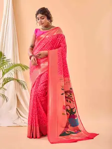 DEVATITHI Woven Design Zari Silk Blend Paithani Saree