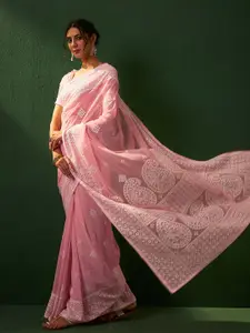 Sangria Embroidered Saree With Blouse