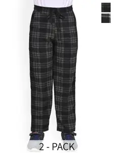 BAESD Boys Pack Of 2 Checked Track Pants