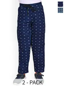 BAESD Boys Pack of 2 Printed Mid-Rise Dry-Fit Track Pants