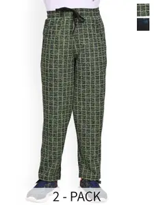 BAESD Boys Pack Of 2 Checked Mid Rise Dry Fit Track Pants