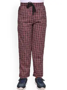 BAESD Boys Checked Mid-Rise Dry Fit Track Pants
