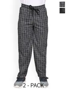 BAESD Boys Checked Pack Of 2 Dry-Fit Track Pant