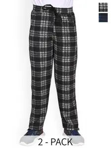 BAESD Boys Pack Of 2 Checked Mid-Rise Track Pants
