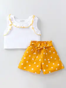 CrayonFlakes Girls Pure Cotton Top with Shorts