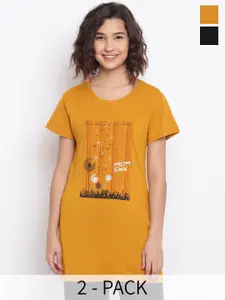 Duchess Pack Of 2 Printed Cotton Lounge T-Shirts